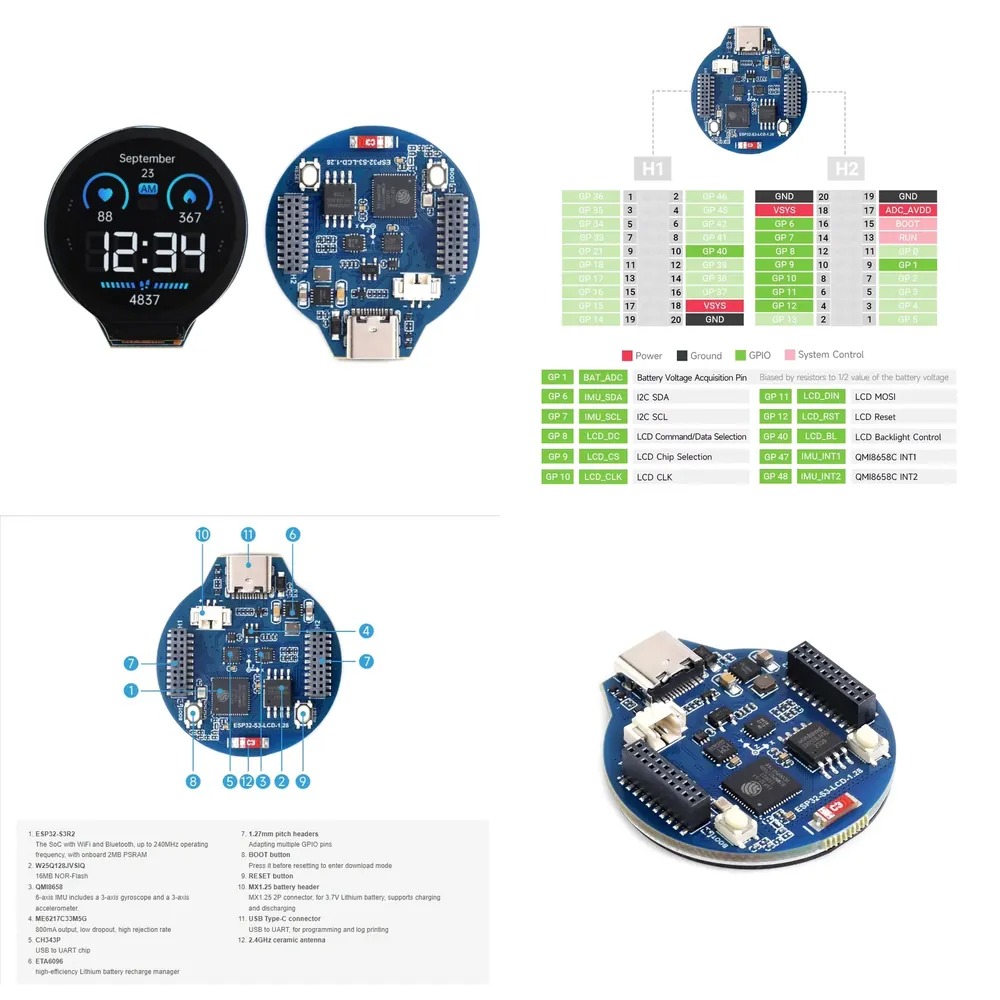 Esp32 S3 - ESP32-S3 LCD development board 1.28 inch