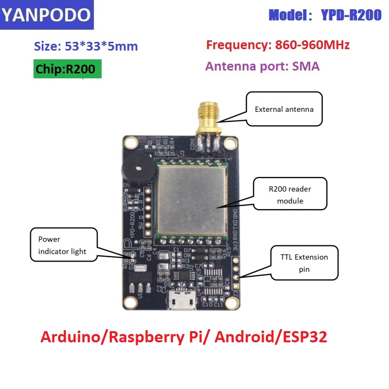 R200 Chip UHF RFID Reader Modu - Esp32 Uart Module 评论和价格